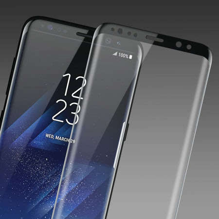 4D Samsung S8 Full Cover 3D Curved Edge to Edge Tempered Glass Screen Protector (Clear & Black)