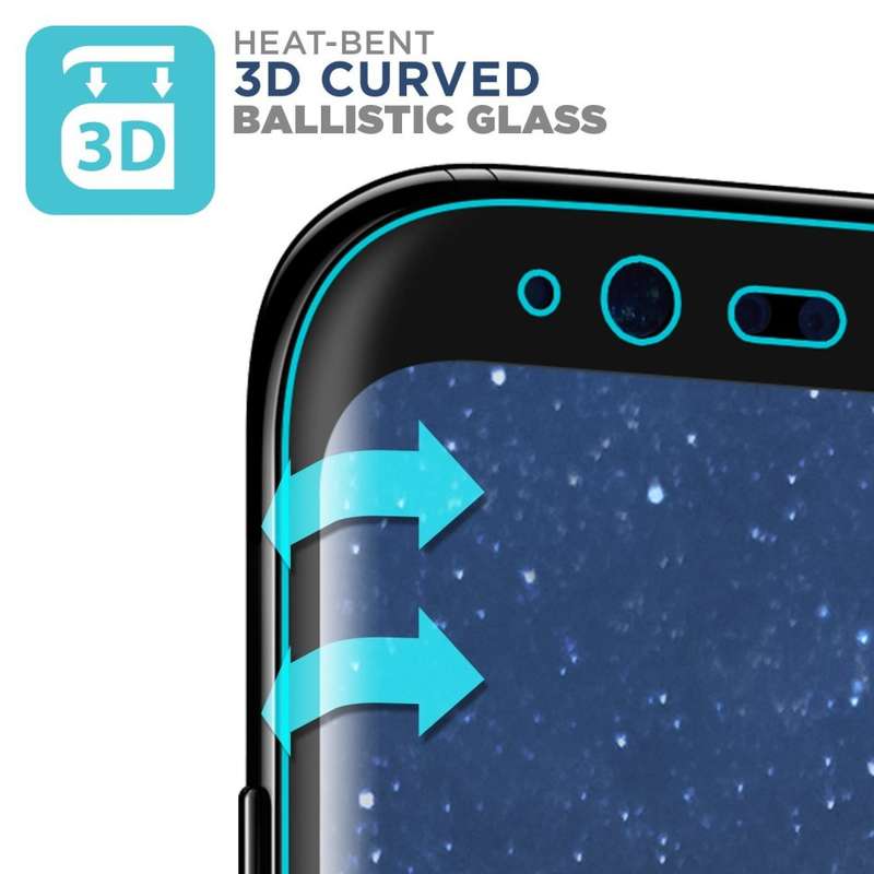 4D Samsung S8 Full Cover 3D Curved Edge to Edge Tempered Glass Screen Protector (Clear & Black)