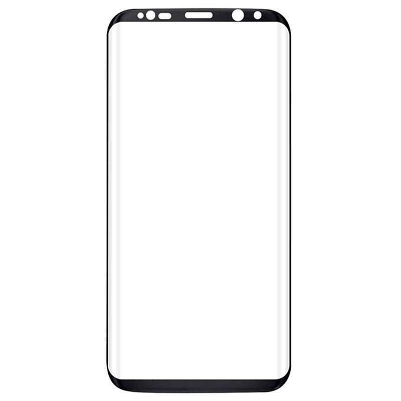 4D Samsung S8 Full Cover 3D Curved Edge to Edge Tempered Glass Screen Protector (Clear & Black)