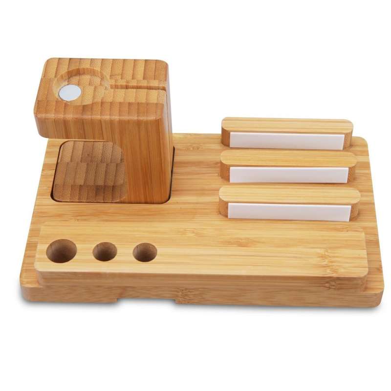 Apple Watch iPad iPhone Bamboo Wood iWatch Charging Stand Cradle Real Wood Dock Station Holder