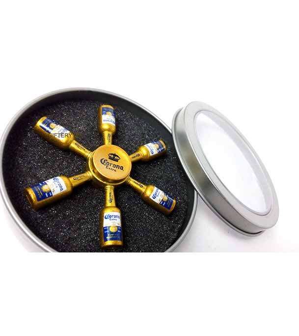Fidget Spinner Corona Beer Bottle 6 Head Yellow Bottles Hand Finger Spinner Metal Zinc Alloy