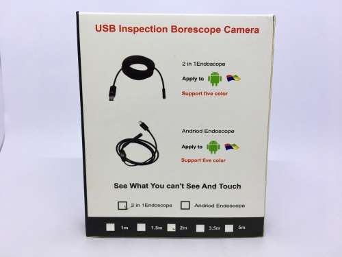 2 in 1 in Endoscope Borescope Inspection Camera Micro USB Android and PC 6 LED 7mm 2m, 3.5m, 5m