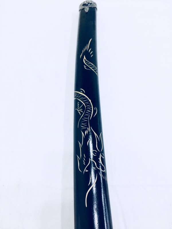 Japanese Ninja Samurai Katana Sword 3 Piece Steel Metal Sword Set with Stand - Black Dragon Engraved