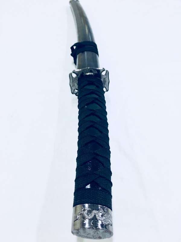 Japanese Black Ninja Samurai Katana 3 Piece Steel Metal Sword Set and Stand - Black Gold Splatter