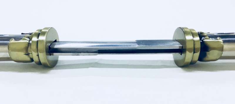 Cool Detachable Double Bladed Bo Staff Two Sword Blade Ninja Staff Sword Steel Metal Baton - Silver