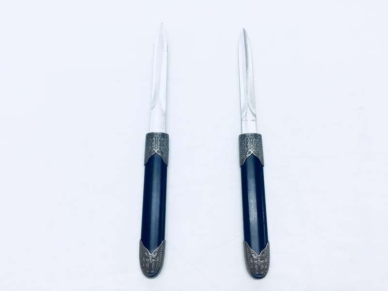 Detachable Double Bladed Knife Staff Two Sword Blade Ninja  Short Sword Steel Metal Baton Dagger