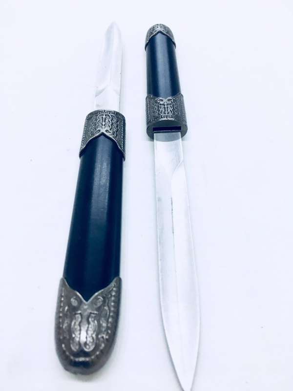 Detachable Double Bladed Knife Staff Two Sword Blade Ninja  Short Sword Steel Metal Baton Dagger