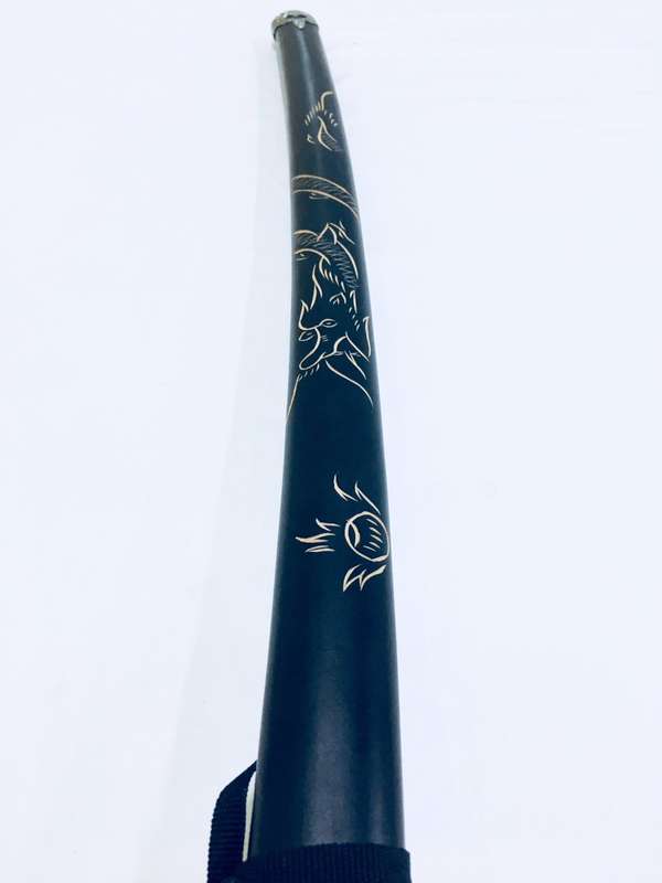Japanese Ninja Samurai Katana Simulation Steel Metal Sword and Stand - Black Dragon Engraved