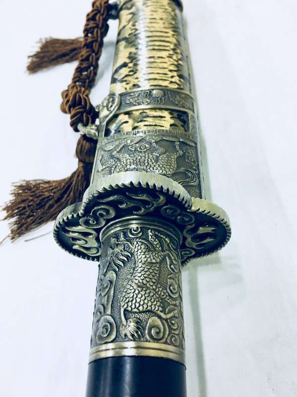 Chinese Broadsword Wushu DADAO Long Handle Sabre Steel Blade Saya Metal Long Sword
