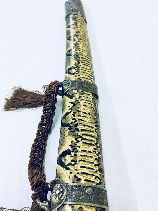Chinese Broadsword Wushu DADAO Long Handle Sabre Steel Blade Saya Metal Long Sword