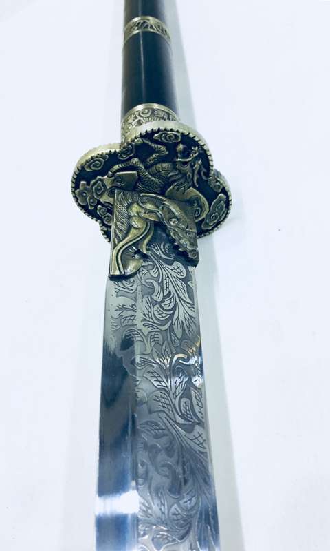Chinese Broadsword Wushu DADAO Long Handle Sabre Steel Blade Saya Metal Long Sword