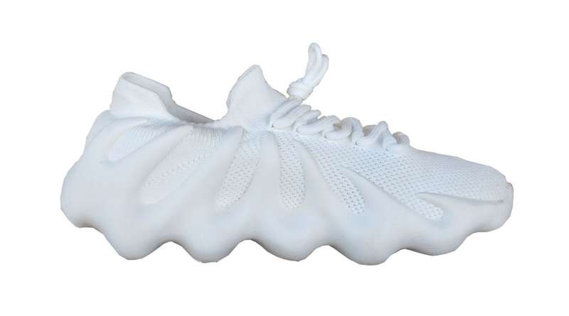 Sleek TOTTO Mono White Women's Shoes with Breathable Mesh and Unique Wavy Soles