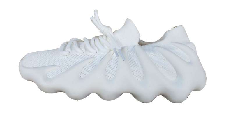 Sleek TOTTO Mono White Women's Shoes with Breathable Mesh and Unique Wavy Soles