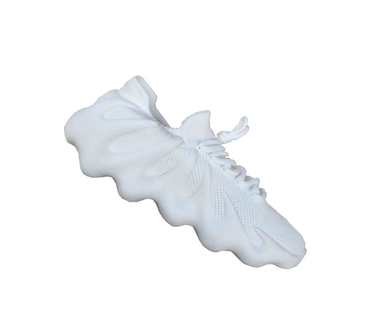 Sleek TOTTO Mono White Women's Shoes with Breathable Mesh and Unique Wavy Soles