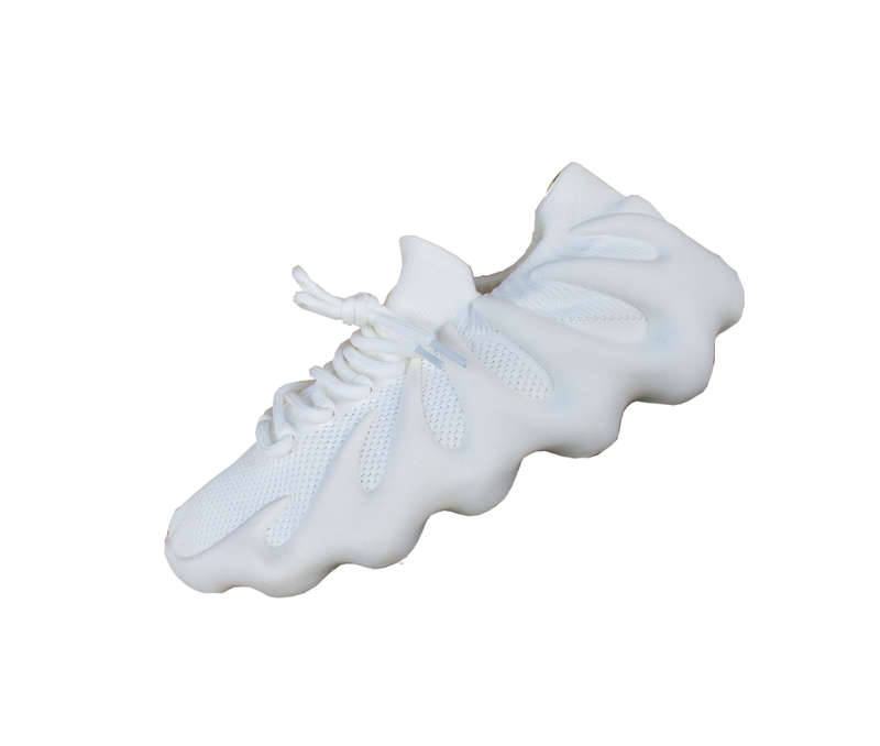 Sleek TOTTO Mono White Women's Shoes with Breathable Mesh and Unique Wavy Soles