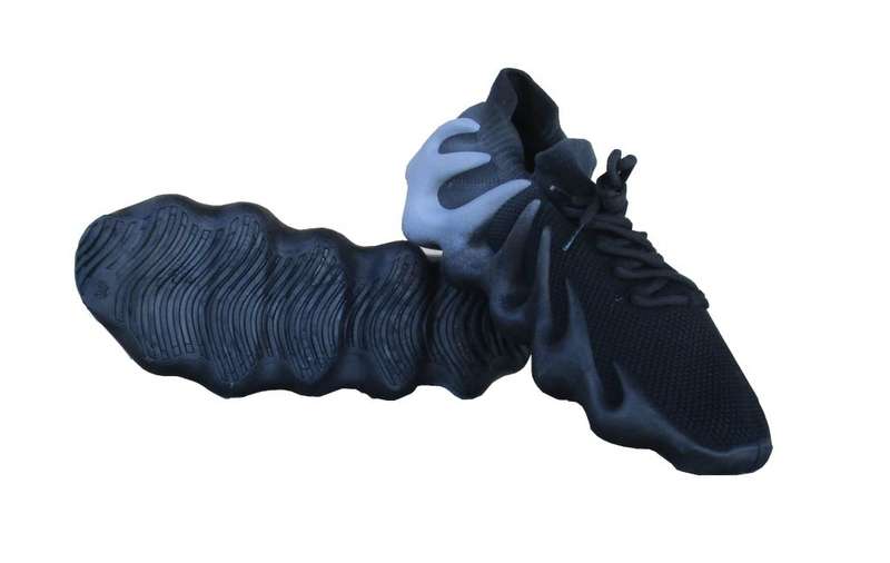 TOTTO Athletic Running Sneakers - Black/Grey, Knit Mesh, Sock-Like Fit, Organic Wavy Sole