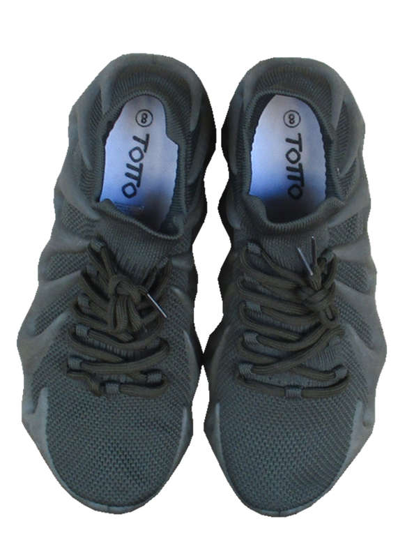 TOTTO Men's Olive Knit Slip-On Shoes with Wavy Sole - Stylish, Comfortable, and Breathable Design