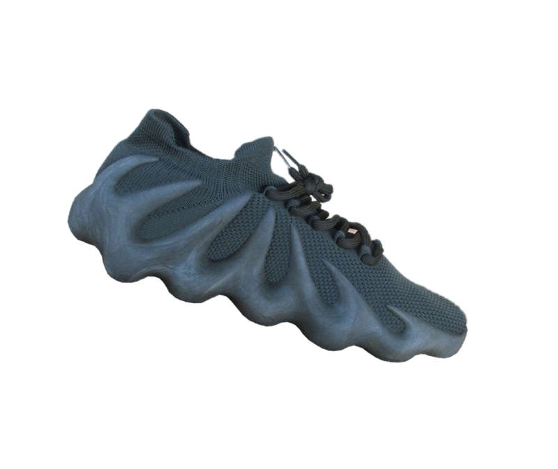 TOTTO Men's Olive Knit Slip-On Shoes with Wavy Sole - Stylish, Comfortable, and Breathable Design