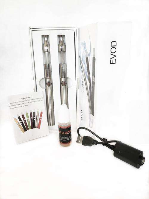 Electronic Cigarette (Vape) Dual EVOD Pack Set + Charger (Silver)