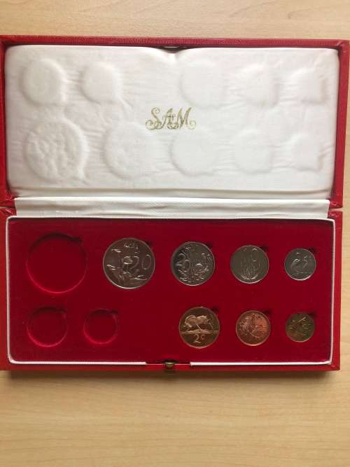 1970 South Africa Partial Proof Coin Set - 50, 20, 10, 5, 2, 1 & 1/2 Cents