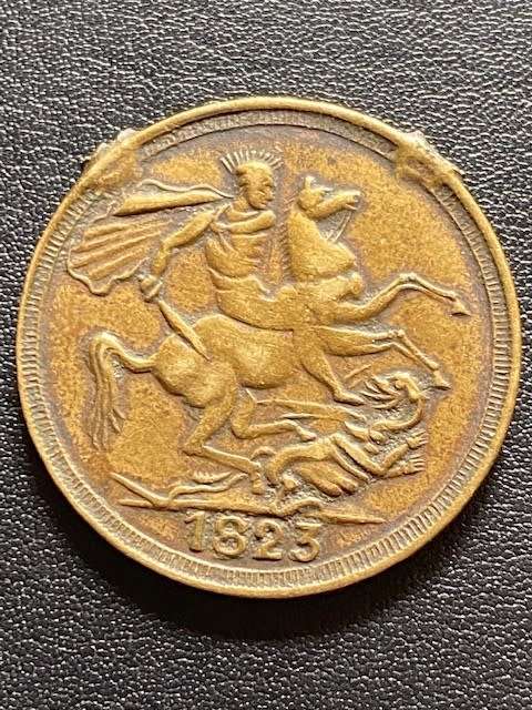 United Kingdom ½ pound (half sovereign), 1823 Counterfeit