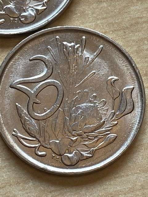 1989 South Africa Error 20 cent - 3 coins included in lot