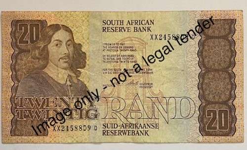 R20 South Africa REPLACEMENT Bank Note - XX series - Governor CL Stals. UNC Catalogue Value R2,000