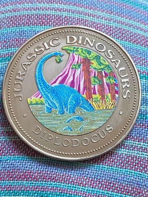 Equatorial Guinea, 1000 Francos CFA - 1993 - Jurassic Dinosaurs Series - Diplodocus. RARE
