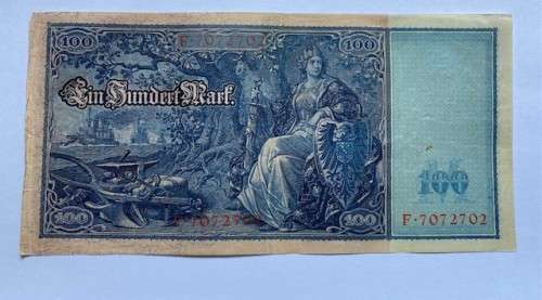 Germany - 1908 - 100 Mark Reichsbanknote, red seals P#35 `Scarcer Note`