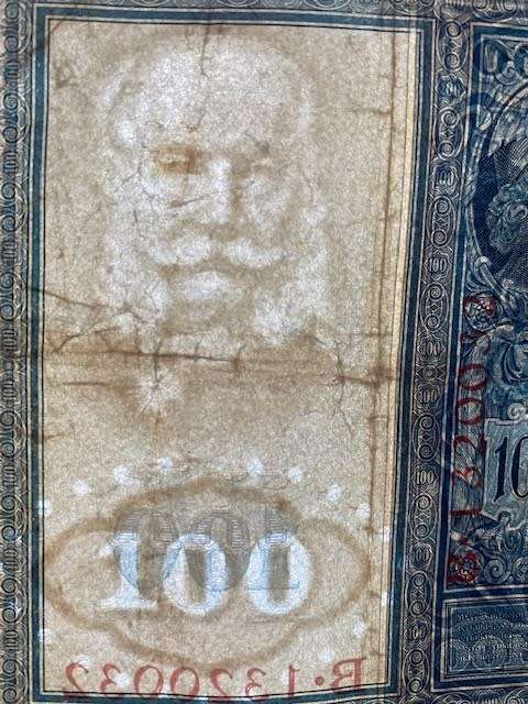 Germany - 1908 - 100 Mark Reichsbanknote, red seals P#35 `Scarcer Note`