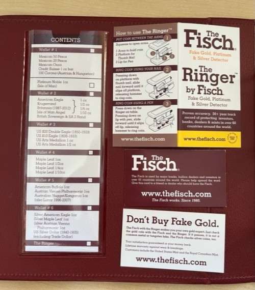 The FISCH Fake Gold, Platinum & Silver Detector + FISCH Ringer. Like new condition.