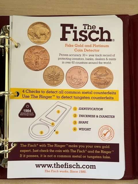 The FISCH Fake Gold, Platinum & Silver Detector + FISCH Ringer. Like new condition.