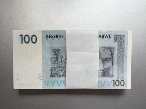 ZIMBABWE $100 BANK NOTES (Pack of 100 notes). Harare 2007. Including RADAR NOTE #AA8241428
