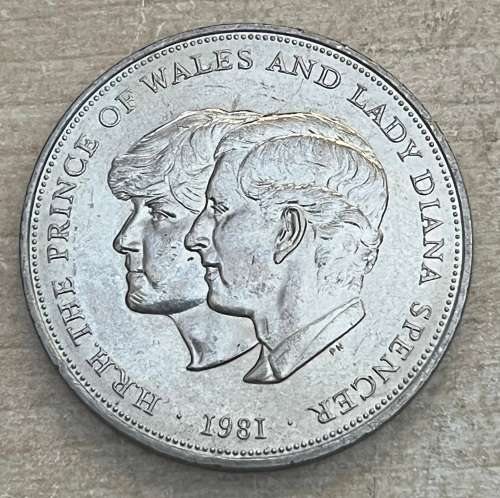 Great Britain Nickel Crown. July 29th, 1981. Royal Wedding Commemorative Crown. Charles & Diana
