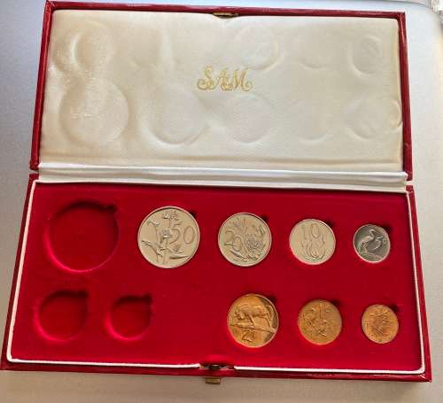 1980 Partial Proof Set - Includes 1/2c-50c in SA Mint Box. Brilliant Proof Coins.