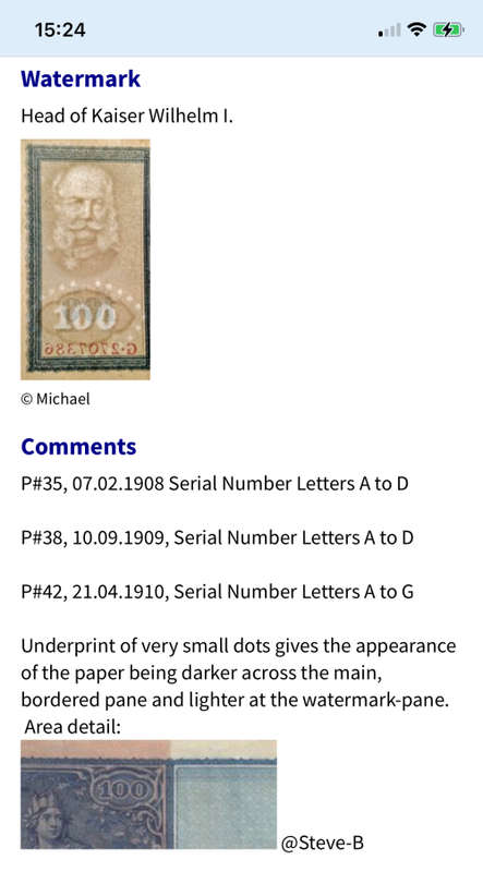 Germany - 1908 - 100 Mark Reichsbanknote, red seals P#35 `Scarcer Note`
