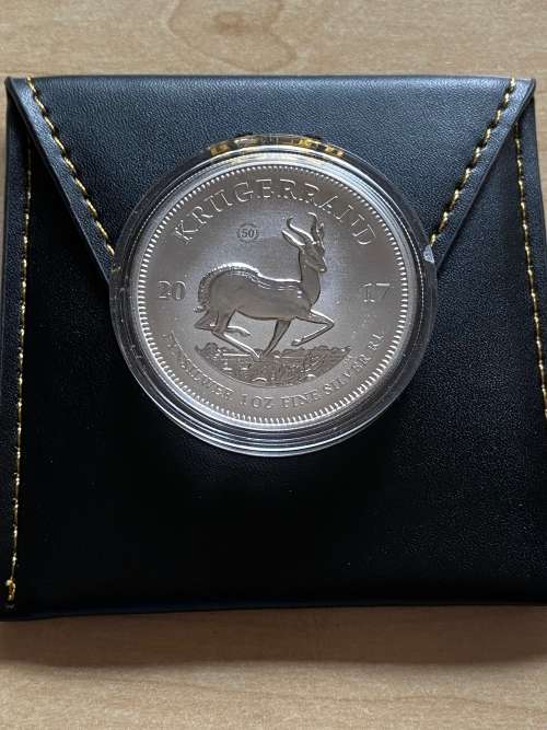 2017 Silver Krugerrand 1oz coin. 50th Anniversary of the Krugerrand