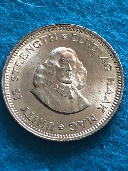 1964 South Africa 5 cent. UNC - Uncirculated.10 available. Silver content 0.500
