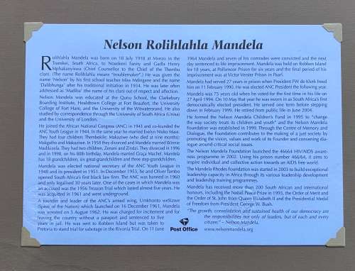 First Day Cover of Nelson Rolihlahla Mandela`s 90th Birthday. Beautifully framed