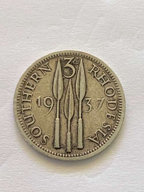 1937 Silver Southern Rhodesia three pence.