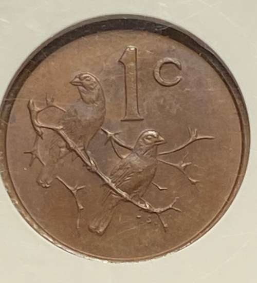 1965 AFRIKAANS 1 Cent. RARE COIN. NGC graded MS63BN