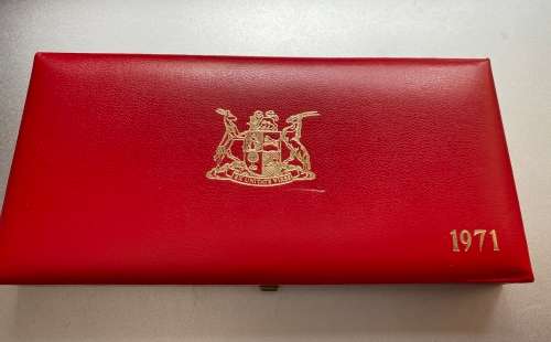 1971 Partial Proof Set - Includes 1/2c-50c in SA Mint Box. Brilliant Proof Coins.