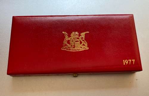 1977 Partial Proof Set - Includes 1/2c-50c in SA Mint Box. Brilliant Proof Coins.