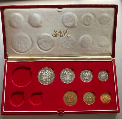 1978 Partial Proof Set - Includes 1/2c-50c in SA Mint Box. Brilliant Proof Coins.