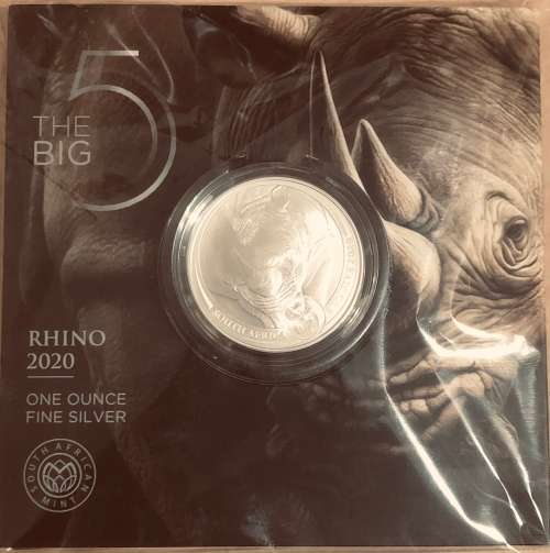 2020 The Big Five RHINO - 1 Ounce Fine Silver