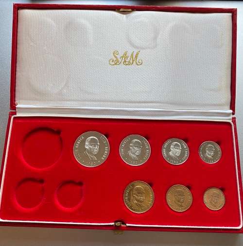 1982 Partial Proof Set - Includes 1/2c-50c in SA Mint Box. Brilliant Proof Coins.