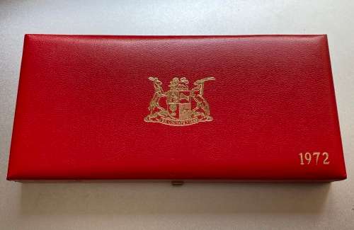 1972 Partial Proof Set - Includes 1/2c-50c in SA Mint Box. Brilliant Proof Coins.