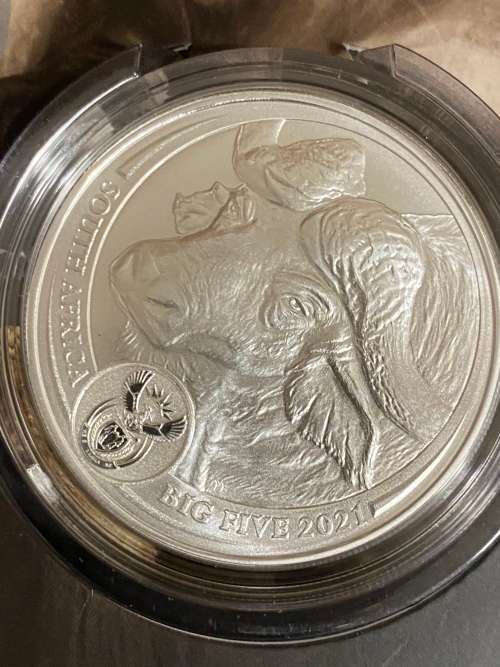 ***The Big 5 `Buffalo` 2021, R5 One Ounce Fine Silver. Limited Mintage 15000 in original packaging**