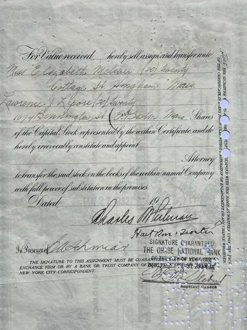 USA, State of New York. The Home Insurance Company share certificate, 1932.