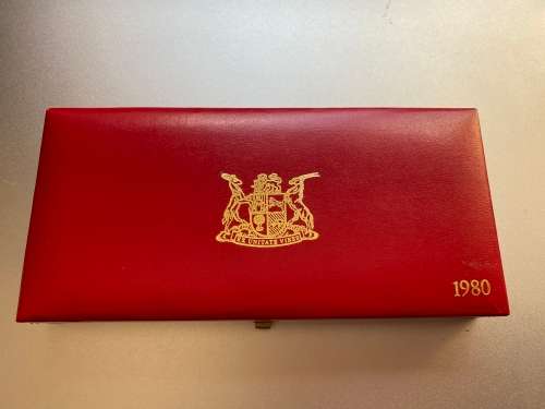 1980 Partial Proof Set - Includes 1/2c-50c in SA Mint Box. Brilliant Proof Coins.